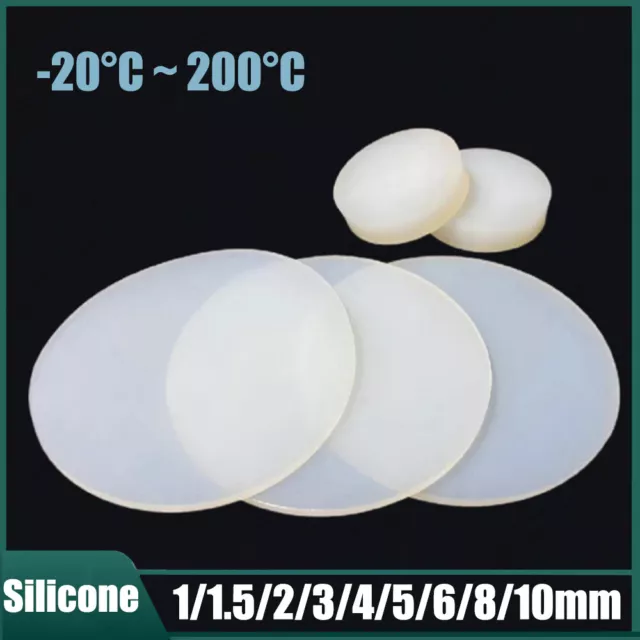 20~184mm Dia Solid Round Silicone Rubber Sheet Mat Disc Heat