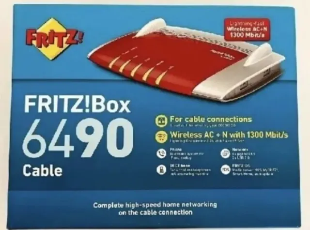AVM FRITZBox 6490 Cable (Rot) Homebox 2 / Kabelanschluss - NEU