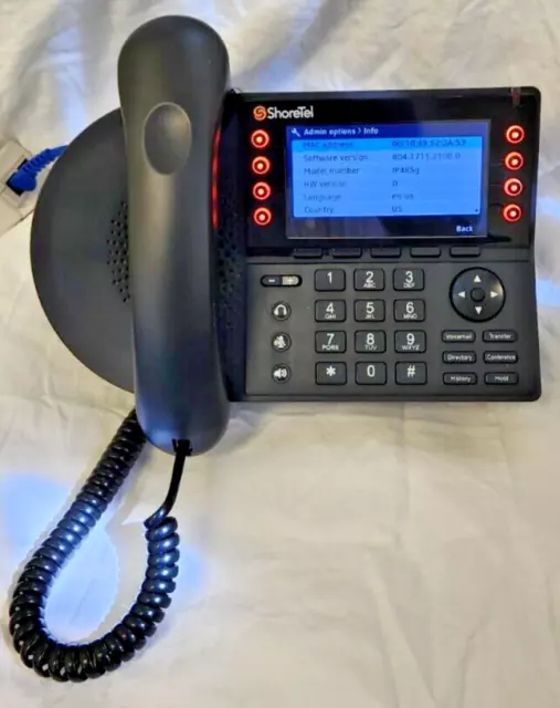 Shoretel IP485G (485G) Color Display 8-Line Office Phone w/o Power Supply