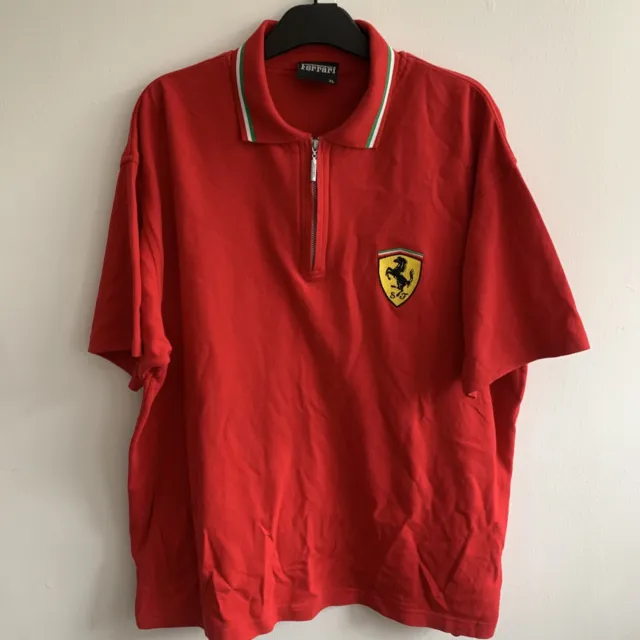 Polo Vintage Ferrari 1999 Licenza Ufficiale TSS&P Zip Rossa XL 48"