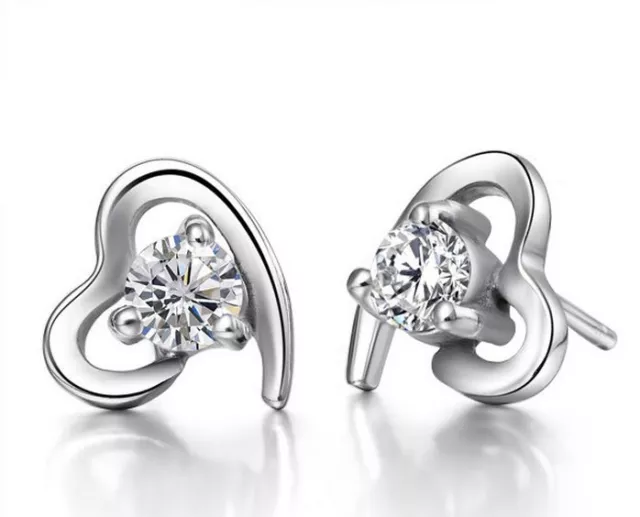 Orecchini Donna Uomo Punto Luce Cuore Cristallo A. Swarovsk Love Coppia Regalo