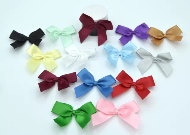 Pre-tied 5cm Satin Ribbon Bows Self Adhesive 16mm Ribbon | Gift, Arts & Crafts 2