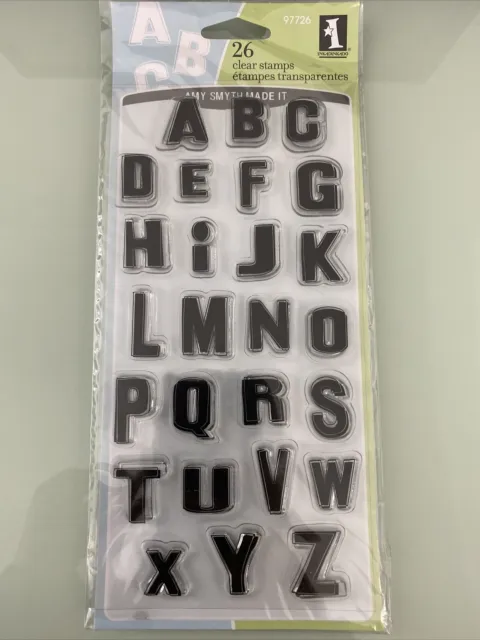 USED - Fun Alphabet 26 Pcs Clear Acrylic Stamps Inkadinkado (97726)