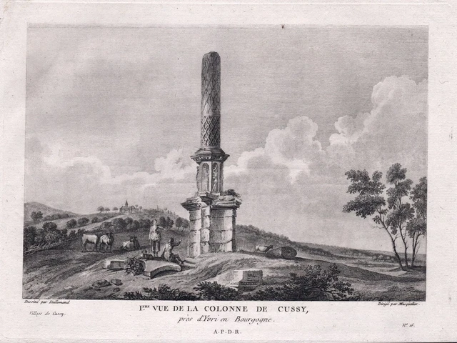 Cussy-la-Colonne Arnay-le-Duc Cote-d'Or Bourgogne estampe gravure engraving 1780