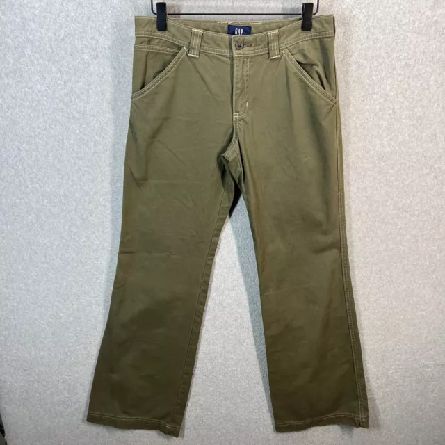 GAP Women's Carpenter Utility Pant Trouser Wide leg Dark Olive Green Size 4