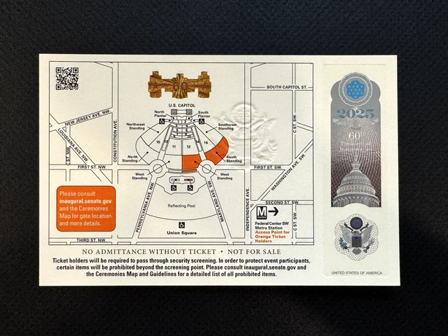 2025 PRESIDENTIAL INAUGURATION Ticket (Donald J. Trump Orange