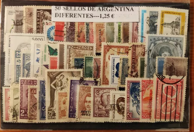 Lote De 50 Sellos Diferentes Usados De Argentina 2