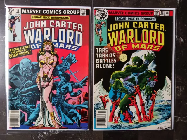 John Carter Warlord of Mars 1977 # 11 & 18-2 book key issues lot