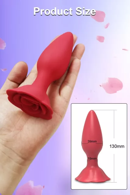 Neuf Plug Anal Fleurie Rouge Silicone 13cm Butt Sextoy Homme Femme Sex