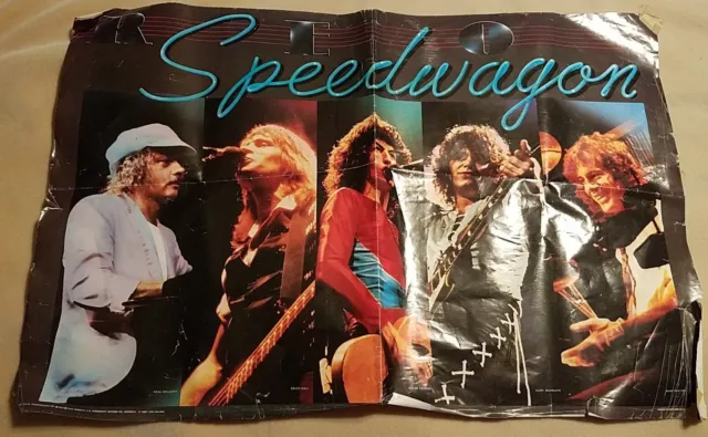 Vintage 1981 REO Speedwagon Poster, 24” X 36” Band Member Collage, Hall, Cronin