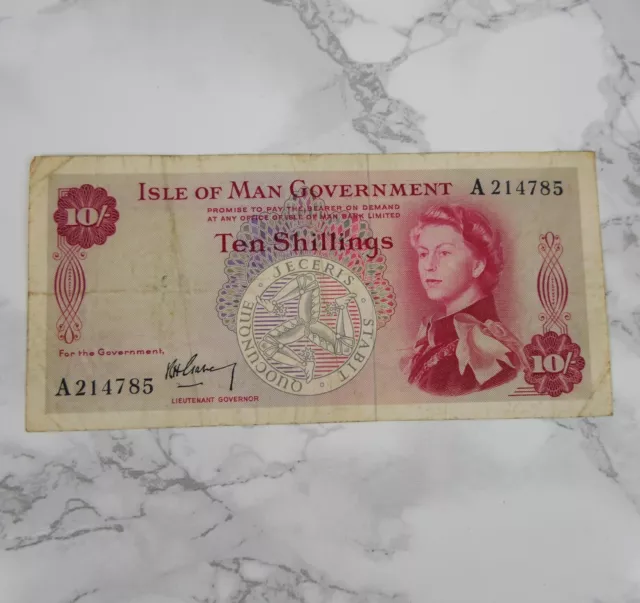 Isle Of Man Gov. Ten Shillings Bank Note - Obsolete  |134
