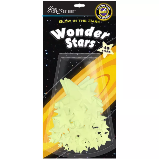 Great Explorations Glowing Star Pack-Wonder Stars 40/Pkg GLOW-19471