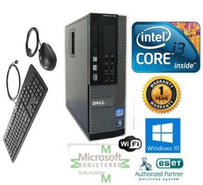 Dell  Desktop Computer pc Intel Core i3 Win 10 HP 64 500GB HD 8gb USB Wifi