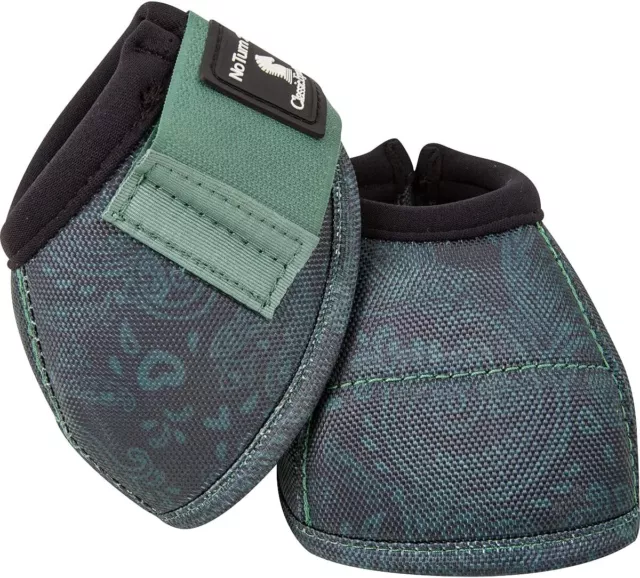 Classic Equine Spruce Paisley DYNOHYDE 2520D No Turn Bell Boots Horse Tack