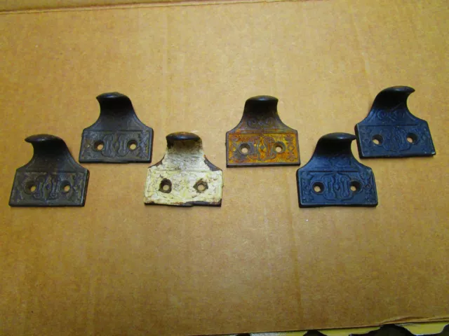 6- EASTLAKE? Window Sash Finger Lifts or Drawer Pulls Antique Victorian Hardware