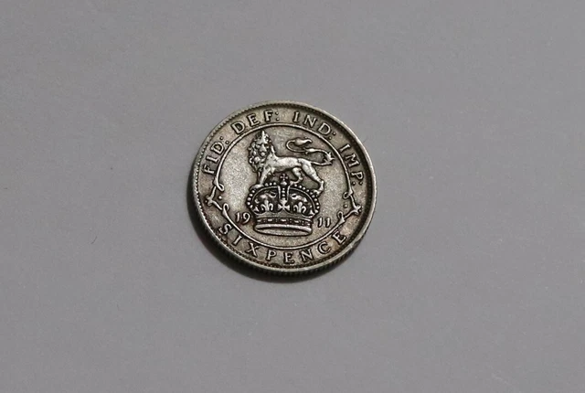 UK GB 6 PENCE 1911 Davies 1862 die 2A VERY RARE B40 YK48