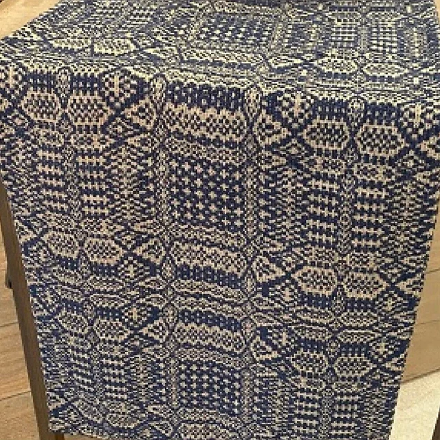 Primitive Farmhouse Navy Linen 32" x 14" Cotton Table Runner Country Rustic