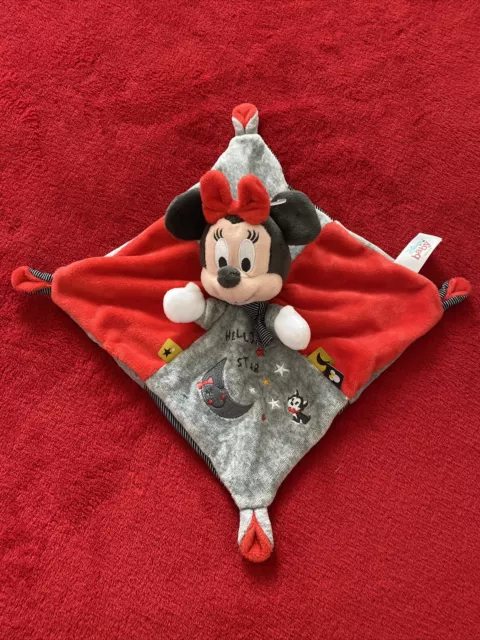 🇫🇷 Doudou plat Minnie rouge gris noir hello star lune chat DISNEY 100 % NEUF