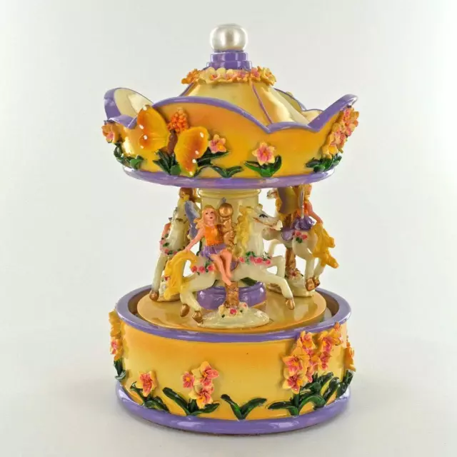 Fairies With Horses Musical Carousel Merry-GO-Round Music Box Ornament