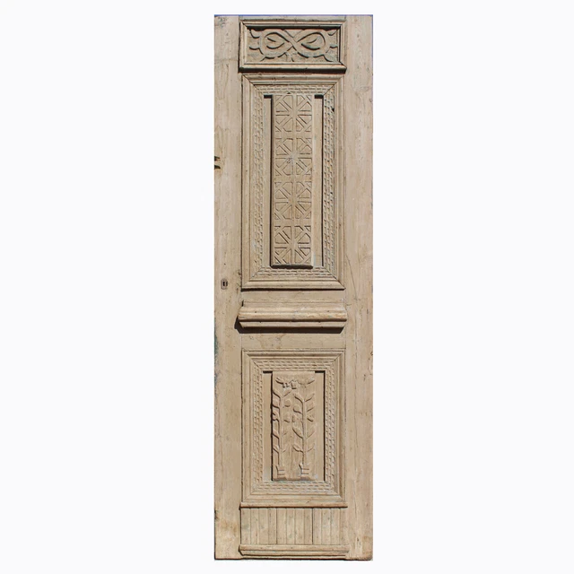 Reclaimed 32" French Colonial Door with Carved Panels, c. 1880, NED2196A