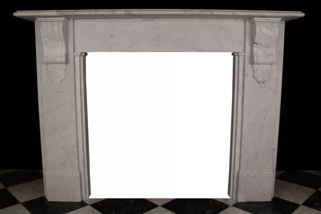 Large Firesurround Victorian Corbel in the 1870 Style in White Carrara Marble