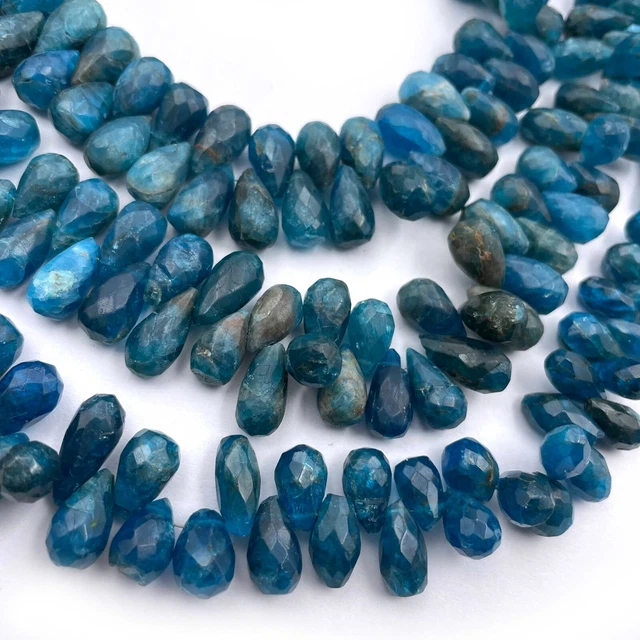 Néon Apatite Gouttes Perles Facettes Gemme Briolettes 8x11-8x15 MM 8 Inche