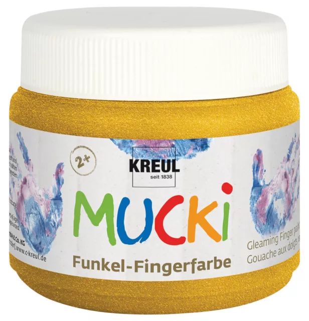 MUCKI Funkel-Fingerfarbe, 150ml Kindermalen Malfarbe Fingermalfarbe schimmer