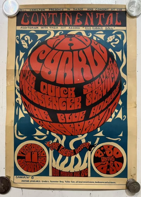 1967 ORIGINAL- The Quicksilver Messenger Service Poster Co. RARE