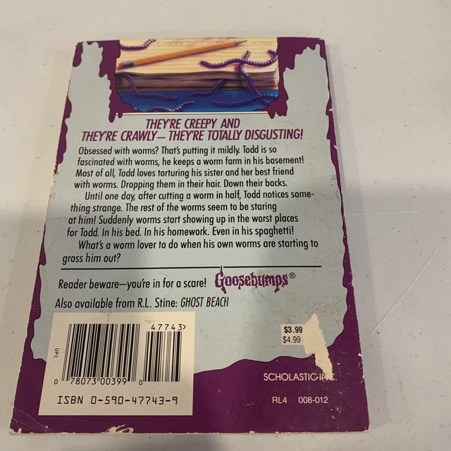 GOOSEBUMPS 21 "Go Eat Worms!" By R. L. Stine 1994 Scholastic 5.00