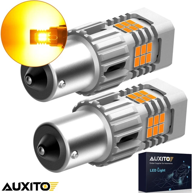2x BA15S AUXITO 1156 Turn 24LED Indicator Signal Light Bulbs Amber Canbus Globe