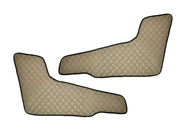 #2 Piezas Beige Puerta Panel Lujo Grueso Cuero Eco Alfombrillas para Volvo Fh 4