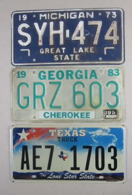 Mixed Bulk lot 3 licence/number plates US/United States/USA/American set F22B