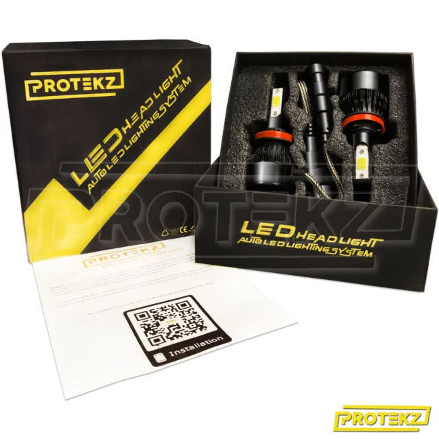 LED Fog Light Protekz Kit H8 6000K Bulbs for 2014-2016 Kia CADENZA