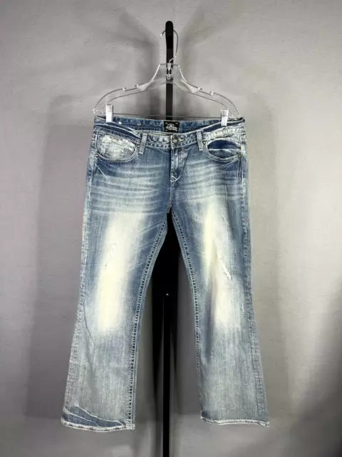 REROCK FOR EXPRESS Jeans Women 4 Blue Bootcut Denim Embellished Hardware  Boot £23.54 - PicClick UK