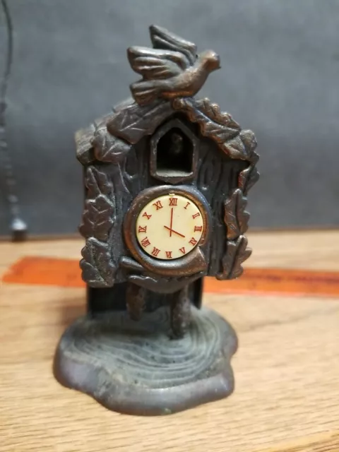 Vintage Durham Indu 1977 Dollhouse CooCoo Clock Bird Cuckoo Item #46 Cast Metal