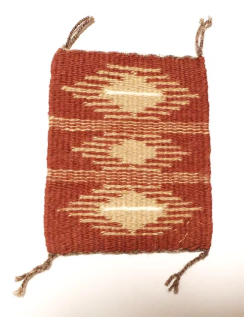 Vintage miniature finely woven Native American Navajo rug - 6" x 5"