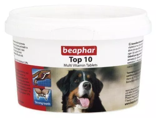 Beaphar Top 10 Dog Multi Vitamins 180 Tablets Tub For Dogs