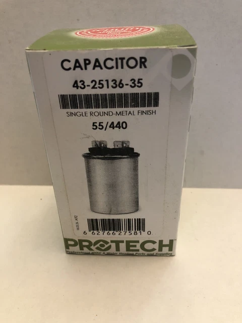 55/440V AC Round Motor Capacitor 370v 440 vac v volts 55mfd 43-25136-35 HVAC