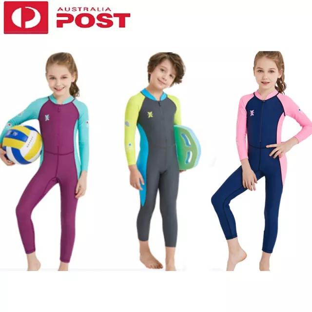 Kids Wetsuit Long Sleeve Girls Boys One Piece Swimsuit Diving Surfing Suit 0.5mm