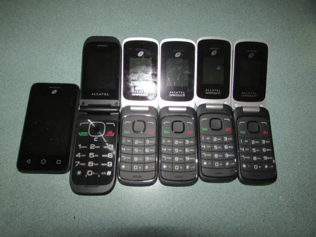Lot of (6) Tracfone ALCATEL One Touch A206G, A3926 Phones All Untested