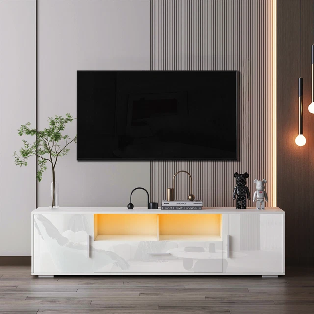 Morden TV Stand with LED Lights,high glossy TV Cabinet Lounge Room Living Room