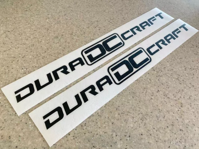 DuraCraft Vintage Fishing Boat Decal Black 18" 2-PAK FREE SHIP + FREE Fish Decal