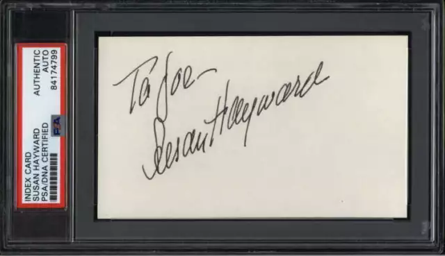 Susan Hayward D.1975 Actress I Want To Live Signed 3" x 5" Index Card  PSA/DNA