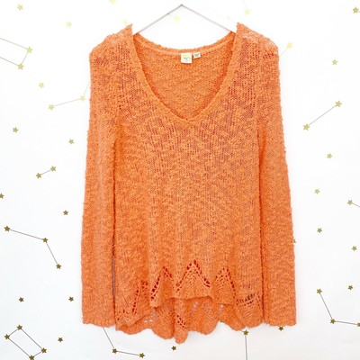 Clayton Anthropologie Maglione Taglia Piccolo Rosa Corallo Scollo V Opaco Nubby Clayton 
