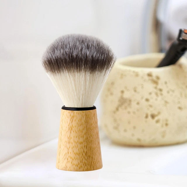 HAIR SHAVING BRUSH Nylon Bristles Wooden Handle for Home Travel Men