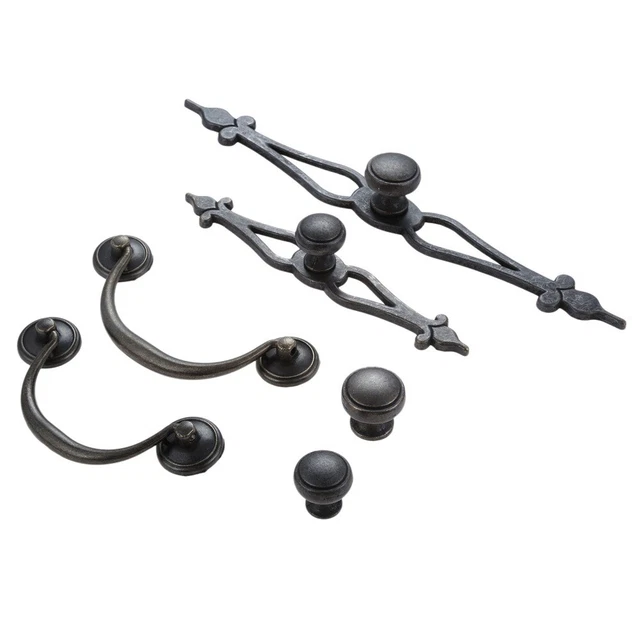 Black Vintage Dresser Pulls Door Handle Rustic Drawer Cupboard Drop Knob 6 Type