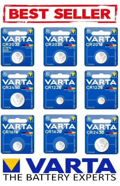 Piles boutons VARTA CR2025 CR2016 CR2032 lithium, expédition rapide et gratuite