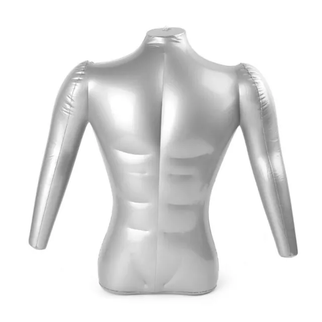 Top Gonfiabile Manichino PVC Plastica Argento Mezza Corpo Maschio Torso Durevole