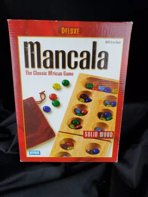 Vintage Wooden Mancala Game Great American Trading Co USA Glass