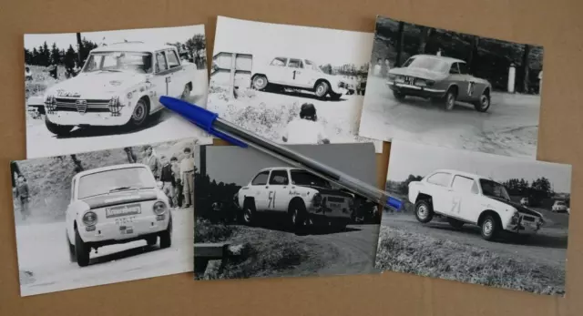 Lot de 6 Photo Originale FIAT 850S ALFA ROMEO GIULIA Rallye Maroc * no Brochure